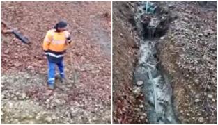 Primăria Braşov cere echipei care a turnat beton pe ploaie să refacă lucrarea pe banii firmei, după ce materialul de construcţii s-a scurs în pădure