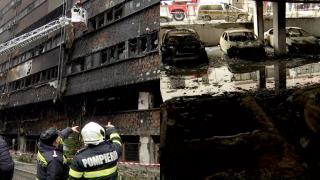 Imagini apocaliptice după incendiul blocului din Constanța: fațada clădirii și 36 de mașini au ars complet. Mărturii dramatice