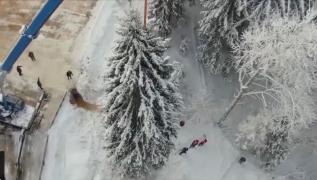 Moscova se îmbracă în haine de sărbătoare. Imagini cu bradul înalt de 28 de metri instalat într-o piață din oraș