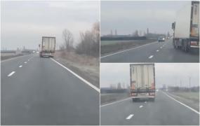 Şofer de TIR, pericol public pe şoselele din Bihor. S-a urcat la volan pulbere de beat şi a făcut echilibristică pe drum