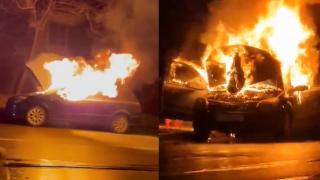 La un pas de tragedie, în Botoşani: unui şofer i-a luat foc maşina în mers