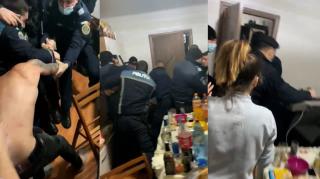 Poliţiştii din Târgu Jiu au intervenit în forţă pentru a stopa o petrecere de apartament: "Au dat cu spray lacrimogen deşi aveam fetiţa în braţe"