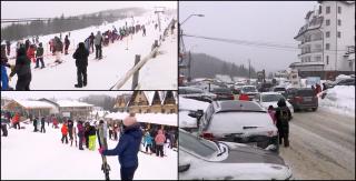 Staţiunile montane, pline ochi de turişti. Minivacanţa a adus aglomeraţie şi nervi întinşi la maxim pe drumul spre pârtii