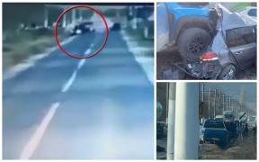 Momentul în care fiul unui om de afaceri din Gorj s-a urcat cu bolidul de 700 cai putere pe un autoturism. Cum a avut loc accidentul