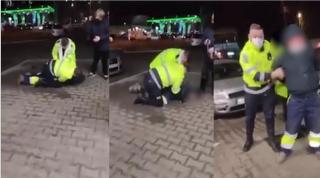 Intervenţie brutală a poliţiştilor din Alba Iulia pentru a imobiliza un bărbat. Martorii i-au rugat să fie mai "blânzi": "Uite cum îl calcă în picioare"