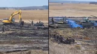 Mai multe tancuri rusești ar fi rămas împotmolite în noroi, în zona Rostov din apropierea graniței cu Ucraina