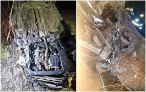 Maşini ajunse un morman de fiare, în Giurgiu: Un tânăr de 18 ani a murit, iar alți doi sunt la spital, după impactul violent