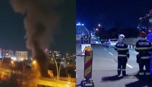 Nor de fum deasupra Capitalei. Circulaţia a fost oprită, după o explozie a unei conducte de gaze