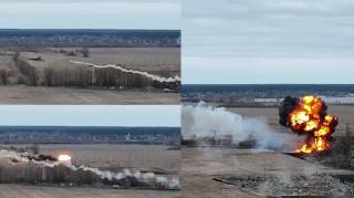 Momentul în care o rachetă ucraineană loveşte în plin un elicopter: "Aşa mor ruşii" - VIDEO