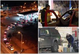 Un zvon de 2 lei în plus la litrul de benzină a instaurat haosul în ţară. O tânără a fost bătută că a vrut să se bage în faţă la pompă