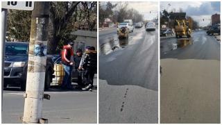 Un român a cumpărat 1.000 de litri de motorină, apoi i s-a răsturnat containerul pe șosea, la Tecuci. Pierdere uriașă și amendă de la ISU