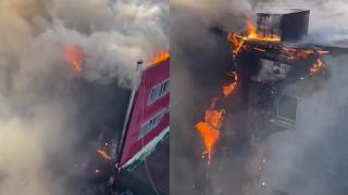 Incendiu Prosper Plaza din București. Imagini dramatice cu flăcările care au distrus centrul comercial în câteva minute