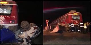 "Nu s-a asigurat şi asta e". Accident de coșmar în Buzău. O șoferiță cu permis doar de câteva luni a ajuns cu mașina sub tren