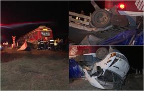 O şoferiţă începătoare a scăpat cu răni uşoare, după ce a fost spulberată de tren. "Maşina e sub orice critică"