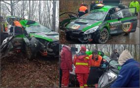 Accident la Raliul Maramureșului: Copilotul a fost dus la spital, iar probele au fost anulate
