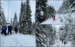 Din ce cauză au rămas blocați cei nouă turiști în telescaun în Vatra Dornei