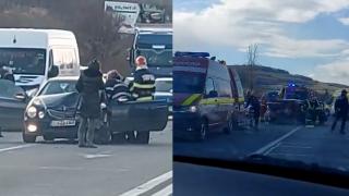 Accident grav pe E81 în județul Cluj. Mai multe persoane au ajuns la spital