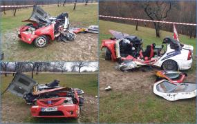 Ziua şi accidentul la Raliul Maramureşului: O maşină a lovit un cap de pod şi s-a rostogolit în afara traseului