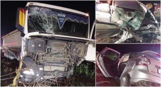 "Vai de capul meu! Ce-i aici, fraţilor". O tânără din București a murit pe loc, după ce s-a izbit cu mașina de două TIR-uri, pe un drum din Ialomița