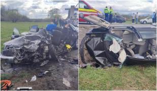 Accident înfiorător pe DN1, între Brașov și Sibiu. O femeie și un tânăr de 20 de ani au murit, după ce două mașini s-au izbit puternic