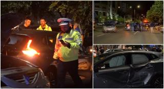 O fată a leșinat de spaimă în mașină, după un accident cumplit în București. Doi tineri au ajuns la spital