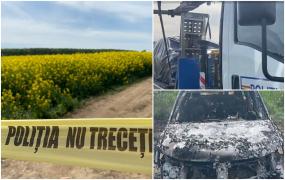 Cadavrul din portbagajul maşinii incendiate ar aparţine unui bărbat. Anchetatorii au mai multe piste