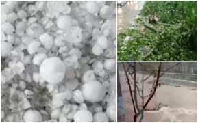 ''Este prăpăd!'' Iadul s-a dezlănţuit în zeci de localități: A dat cu piatră cât oul de prepeliţă, vântul a măturat totul în cale