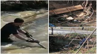 Căruţaş din Iaşi luat de viitură, căutat de scafandri şi localnici. Bărbatul şi-a salvat calul înainte de a fi luat de ape