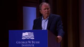 George Bush a încurcat Ucraina cu Irak: ”O invazie brutală și nejustificată a Irakului…Vreau să spun a Ucrainei”. Sala a izbucnit în râs. VIDEO