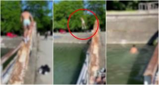 "El are doi neuroni, dar sunt plecaţi în vacanţă". Inconştienţa unui tânăr din Târgu Jiu, filmată pe TikTok. Băiatul îşi riscă viaţa, sărind în apele Jiului