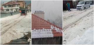 Strat de gheață de peste 15 centimetri pe străzi, la vecinii bulgari. Același front atmosferic a făcut prăpăd și la noi în țară