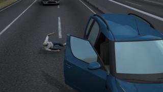 Animație grafică. Cum a sărit din maşină tânărul drogat din Ploiești. Un alt şofer era să-l strivească