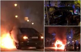 Panică printre constănţeni. O mașină a ars ca o torță, în plină stradă. Flăcările erau gata să se extindă la alte autoturisme