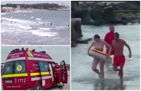 Tragedie evitată în ultima clipă, în Jupiter. Marea i-ar fi putut deveni mormânt unei fete de 13 ani, care a ignorat steagul galben şi s-a avântat în apa învolburată