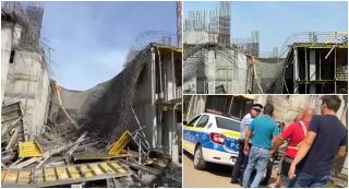 Clipe de groază pe un șantier din Timișoara. Cofragul unui planşeu s-a prăbușit în timp ce muncitorii turnau beton la o parcare supraterană