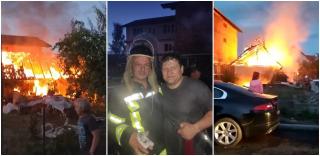 Imagini dramatice la Ocna Șugatag. Un pompier aflat în concediu a sărit în foc, după o mamă și fiica ei