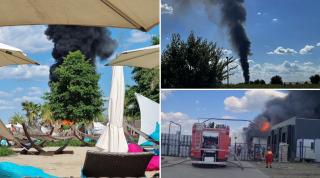Imagini de la incendiul uriaș de lângă Therme. Relaxați, oamenii au privit vâlvătaia din șezlonguri, la un cocktail