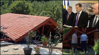 ANIMAŢIE GRAFICĂ. Subprefectul Sălajului, strivit de un acoperiş greu de o tonă, la o întâlnire cu aleşii din judeţ