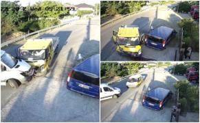 Impact frontal pe o şosea din Maramureş. Două camionete pline cu muncitori s-au ciocnit, după ce unul dintre şoferi a intrat pe contrasens