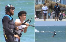 Distracţie garantată la malul mării pentru iubitorii de senzaţii tari. Cât costă un curs de kiteboarding