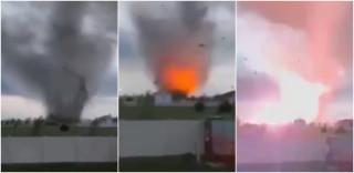 Tornadă filmată cum face prăpăd într-un sat din Rusia. Aproape toate casele au rămas fără acoperișuri