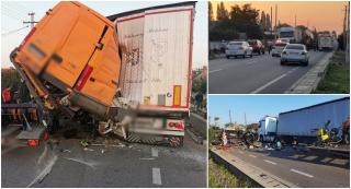 Filmul accidentului mortal din Dolj, unde un microbuz plin cu bulgari a intrat cu viteză într-un TIR. Autotrenul era staționat, așteptând să intre în Vama Calafat