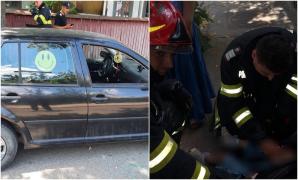 Disperarea unei mame, după ce un copil de nici doi ani a rămas blocat în maşina încinsă, în Vaslui. Micuţul a fost salvat de pompieri