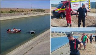 Moarte cumplită pentru doi tineri din Vrancea. Au sfârșit înecați după ce au plonjat cu mașina furată în canalul râului Siret din Berești