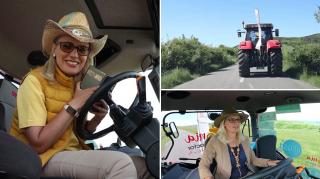 Țară, țară, ești frumoasă: Patricia, o jurnalistă pasionată de agricultură, străbăte România la volanul unui tractor