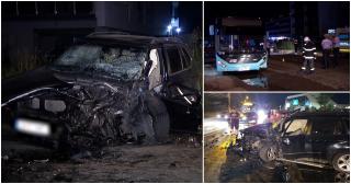 "Am pus mâna pe el şi credeam că mai trăieşte". Un șofer a murit noaptea trecută în București, după ce a intrat cu BMW-ul în autobuz