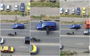 Scandal şi îmbrânceli, de faţă cu Poliţia Locală, în traficul din Satu Mare. Agenţii ar fi intervenit doar cu un claxon
