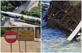 "Bomba cu ceas" ascunsă sub apă. Mii de şoferi sunt în pericol pe podul ce stă să se frângă. Circulaţia, închisă doar pe hârtie