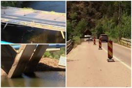 "Incredibil. Made in România". Ca să nu se vadă cât de şubred e podul peste Gilău, nivelul apei a fost crescut. Şoferii, în pericol