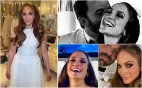 ''Jenny from the Block'' a devenit oficial doamna Affleck. Primele imagini de la ceremonia din Las Vegas. Ce rochie a îmbrăcat Jennifer Lopez